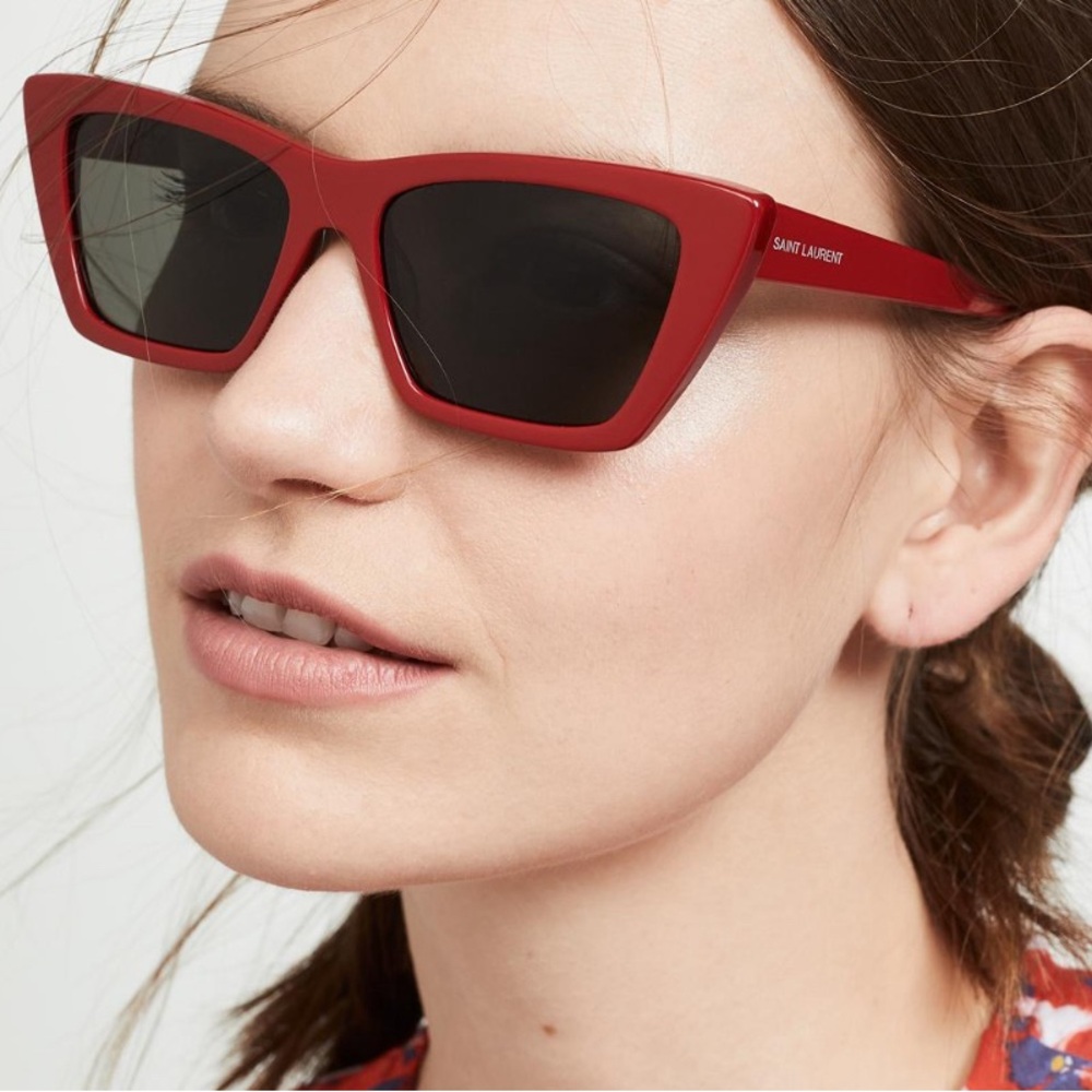 Saint Laurent Red Cat-Eye Sunglasses